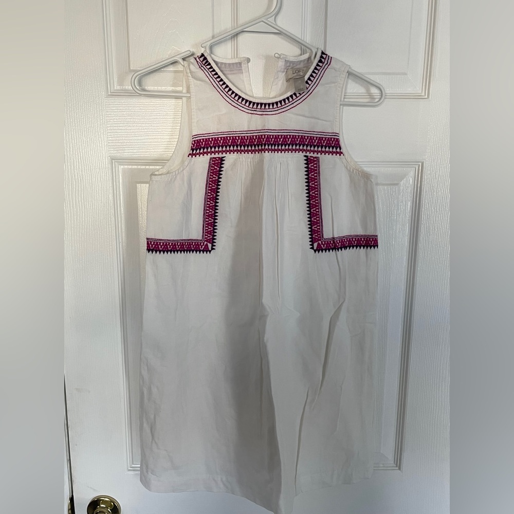 Loft Outlet, White Linen Dress, XXSP
